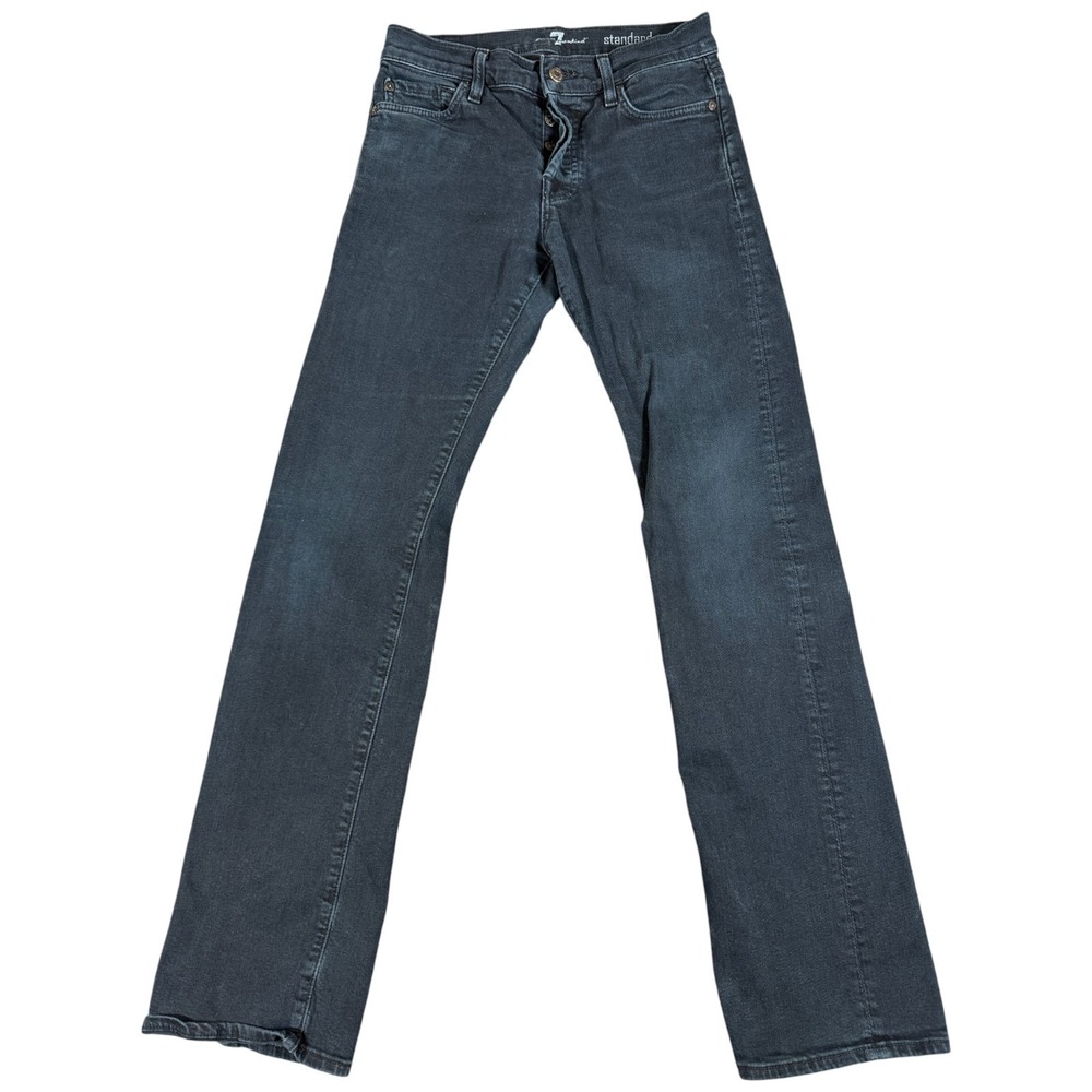 7 For All Mankind Standard Jeans‎ Women 28 Black Denim Straight Leg Made In USA